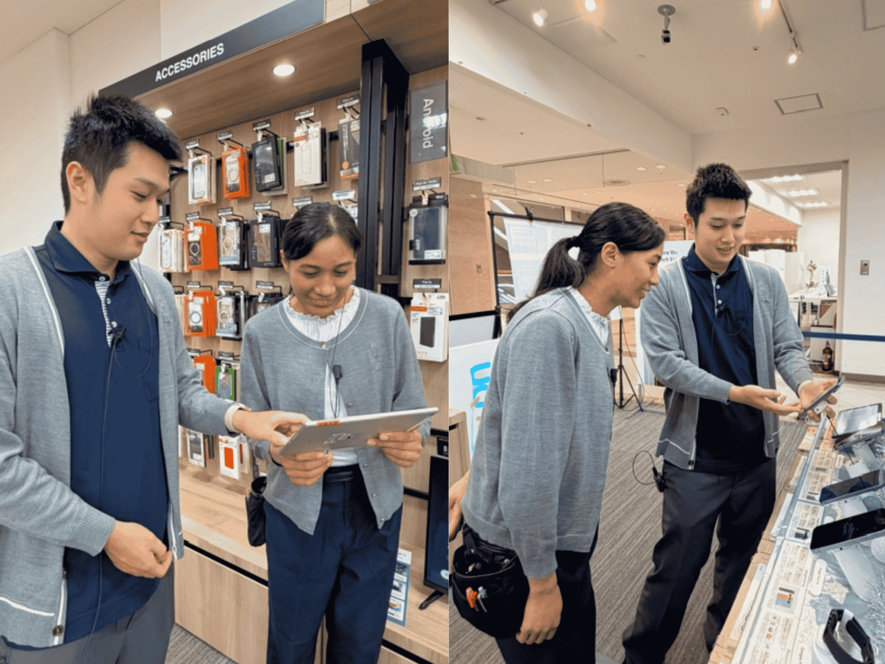 教え合う従業員の写真